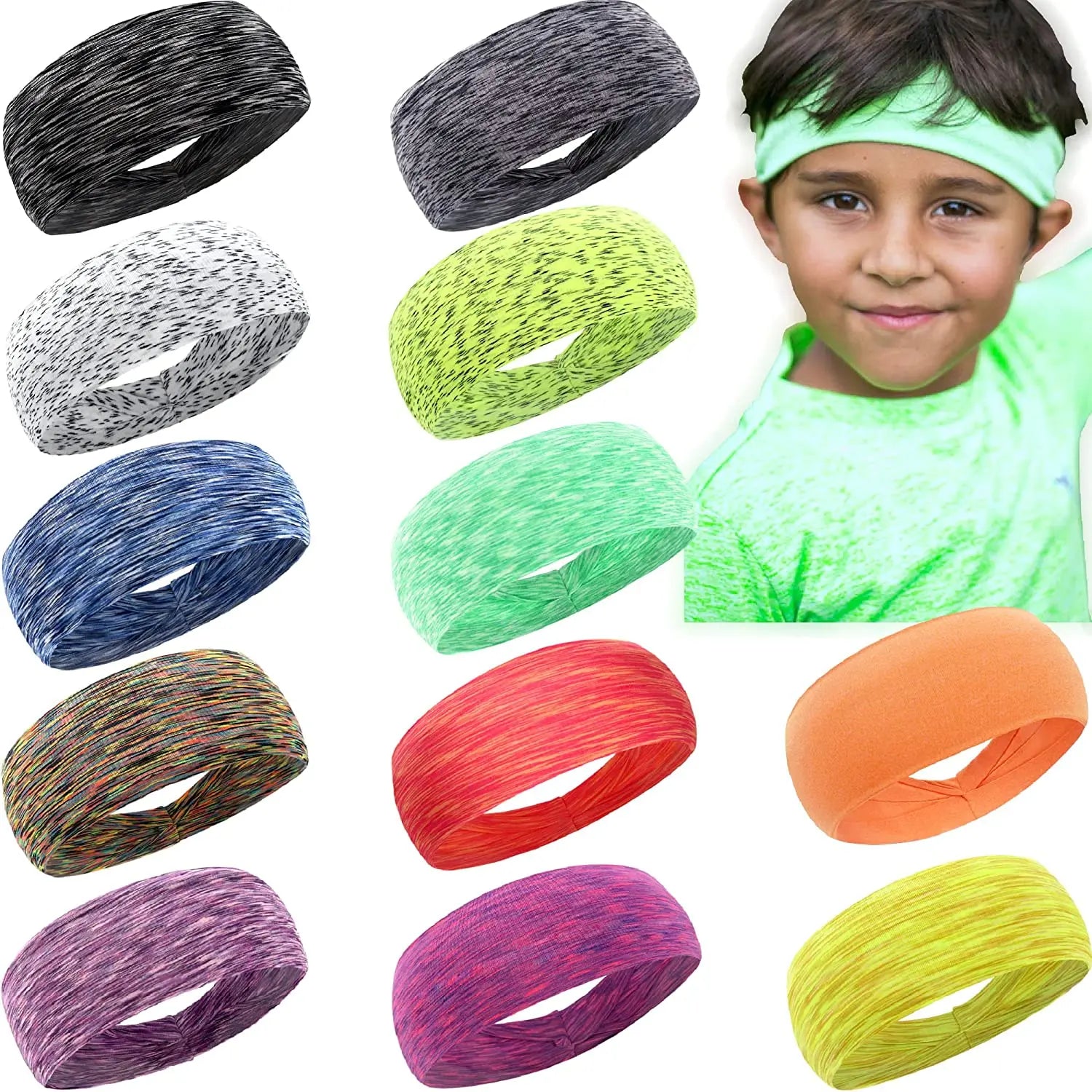 1/4pcs Sweatband for Men & Women Elastic Sport Hairbands