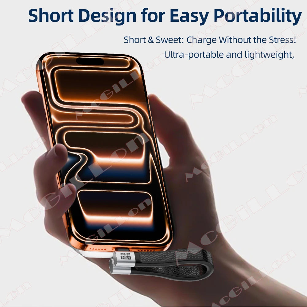 CowLost | product_id-240w-8k-60hz-short-usb-c-to-usb-c-90-fast-charging-cable-80gbps-data-cord |10