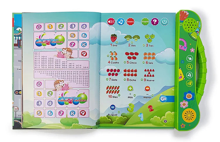 Spanish Talking Sound Education Book with 4 Games and English Stories for Children Ages 5-8