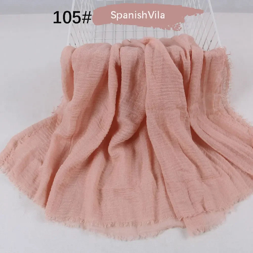 180X90CM Muslim Women Crinkle Hijab Soft Cotton Scarf
