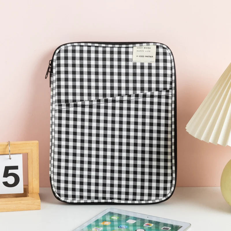 CowLost | grid-cases-tablet-sleeve-bag-7-9-12-9-inch-handbag-for-ipad-pro-samsung-xiaomi |25
