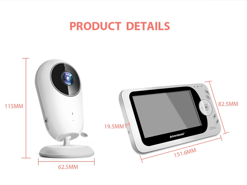CowLost | 4-3-inch-wireless-video-baby-monitor-sitter-portable-baby-nanny-ir-led-night-vision-intercom-surveillance-security-camera-vb608 |15
