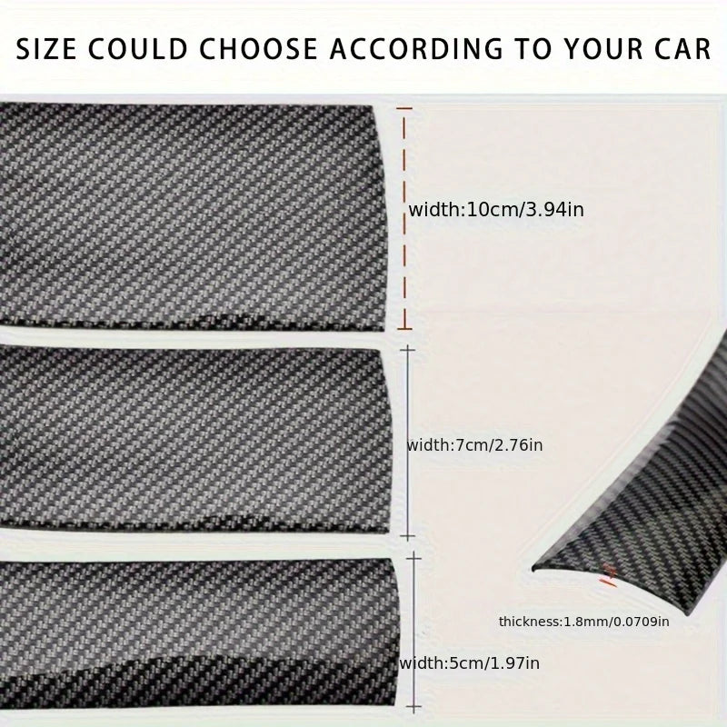 CowLost | vehicle-parts-accessories-3x100cm-universal-carbon-fiber-pattern-car-side-skirts-protector |3
