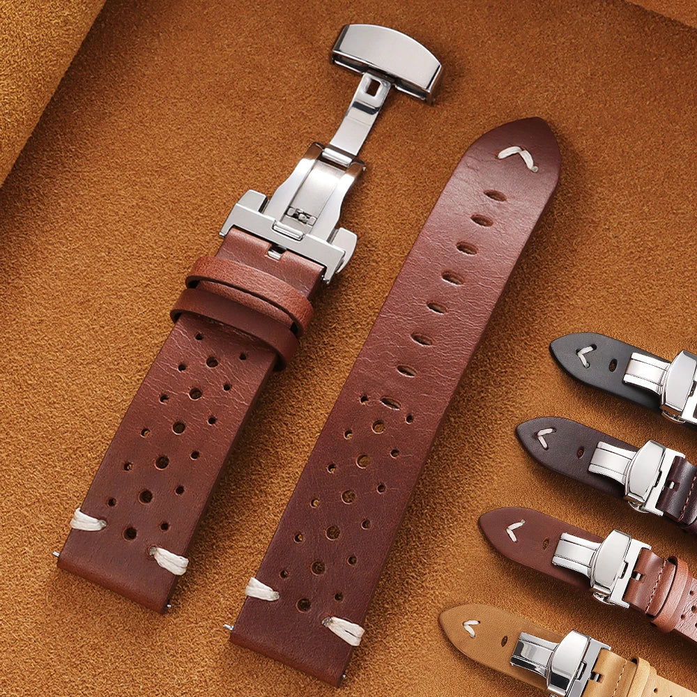 CowLost | bracelets-product_id-handmade-genuine-leather-cowhide-watch-band-20mm-22mm-with-quick-release-butterfly-buckle |1