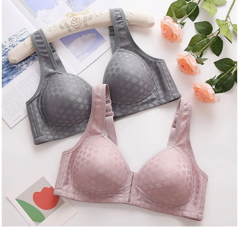 CowLost | product_id-fallsweet-plus-size-plaid-seamless-wireless-front-closure-push-up-bra |6