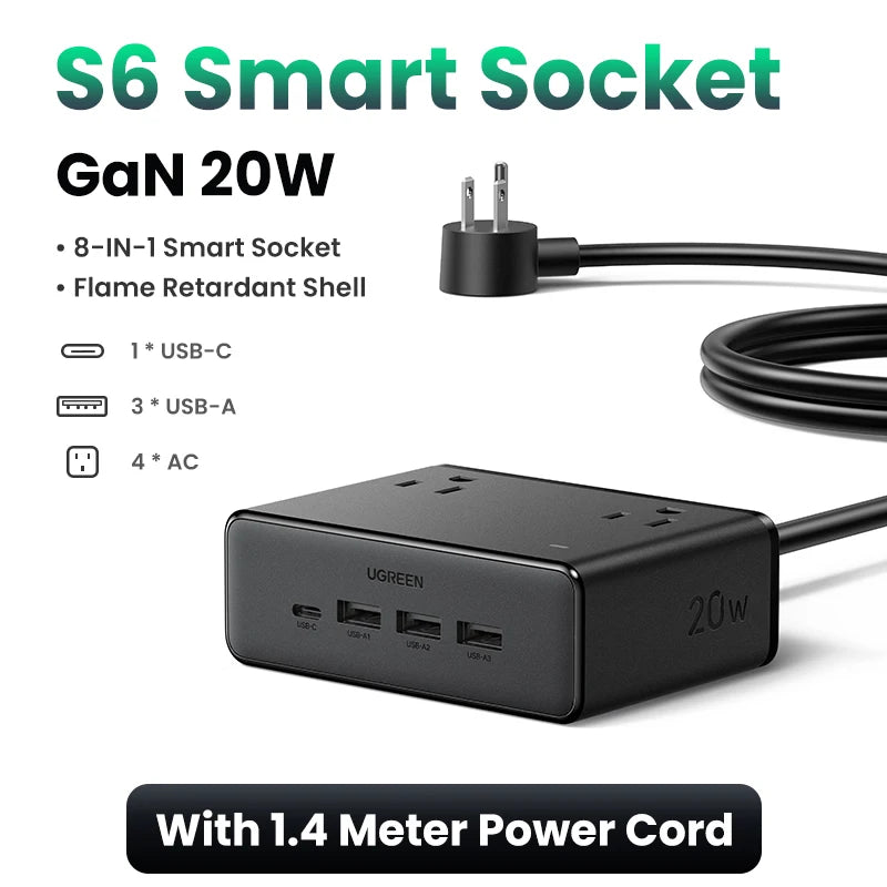 CowLost | ugreen-8-in-1-power-strip-us-plug-4-ac-outlets-3-usb-a-1-usb-c-2500w-fast-charger |28