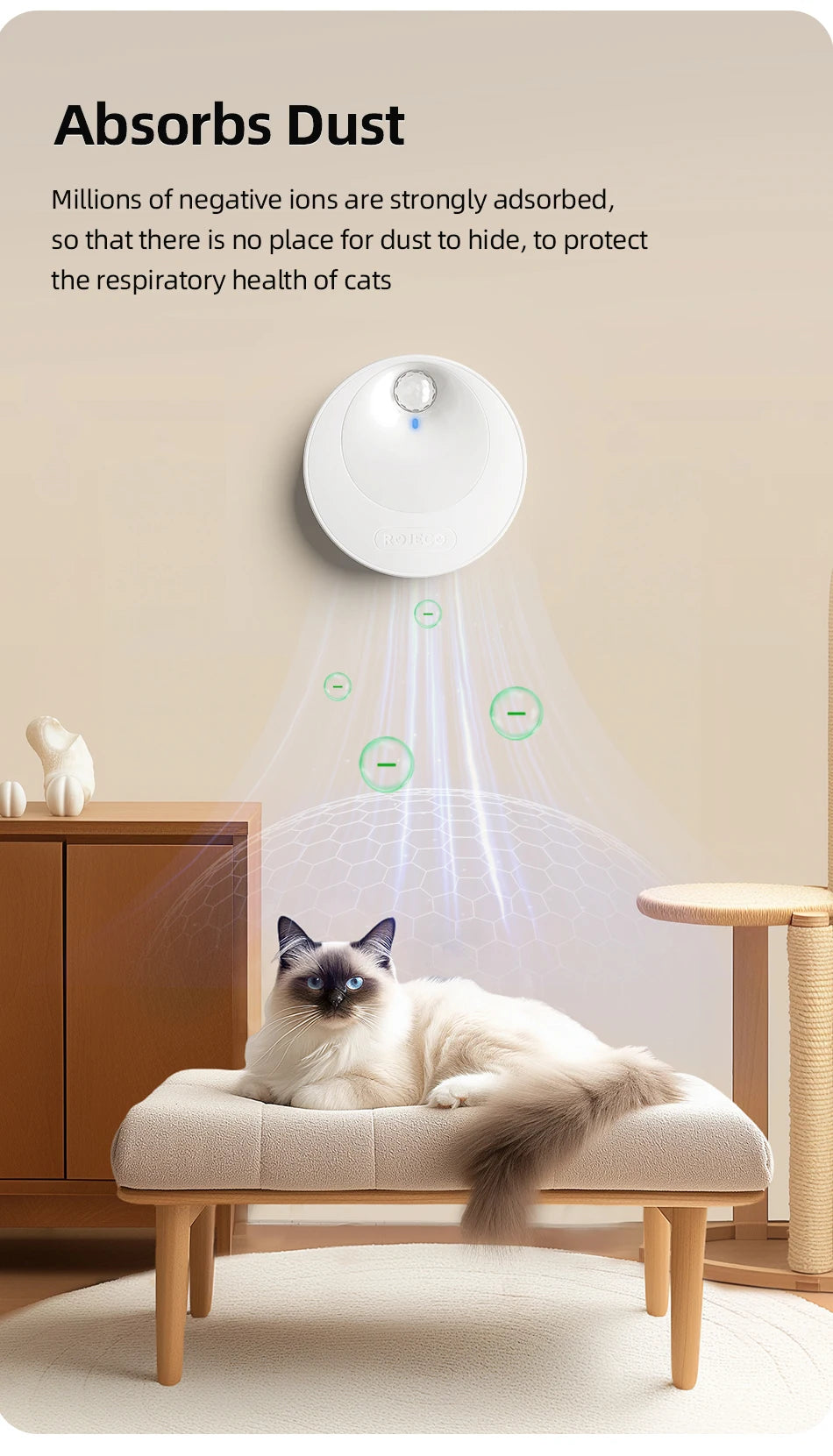 CowLost | cat-toys-rojeco-smart-cat-litter-box-deodoriser-4000mah-odor-purifier |12