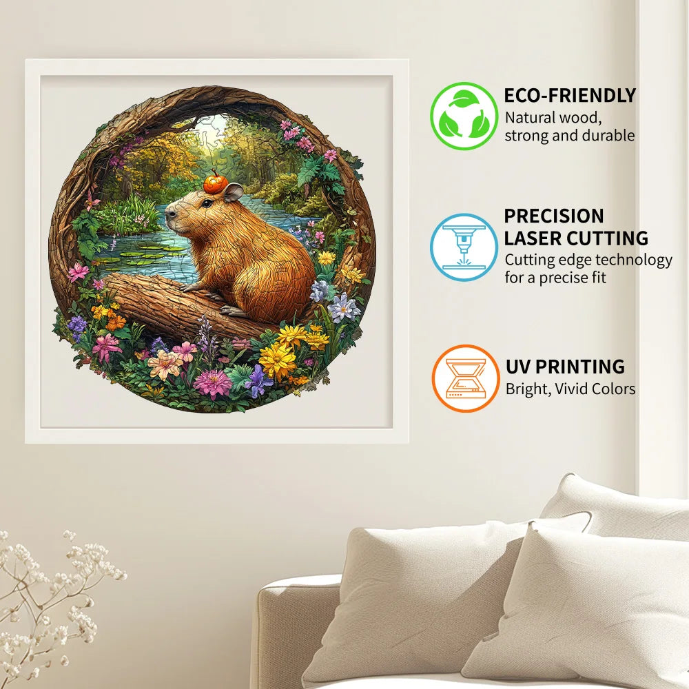 CowLost | product_id-wooden-capybara-pumpkin-forest-animal-jigsaw-puzzle-with-irregular-pieces |3