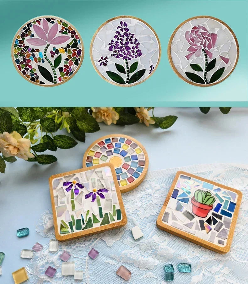 CowLost | product_id-handmade-diy-mosaic-bamboo-cup-mat-coaster-heart-square-parent-child-educational-toy |12