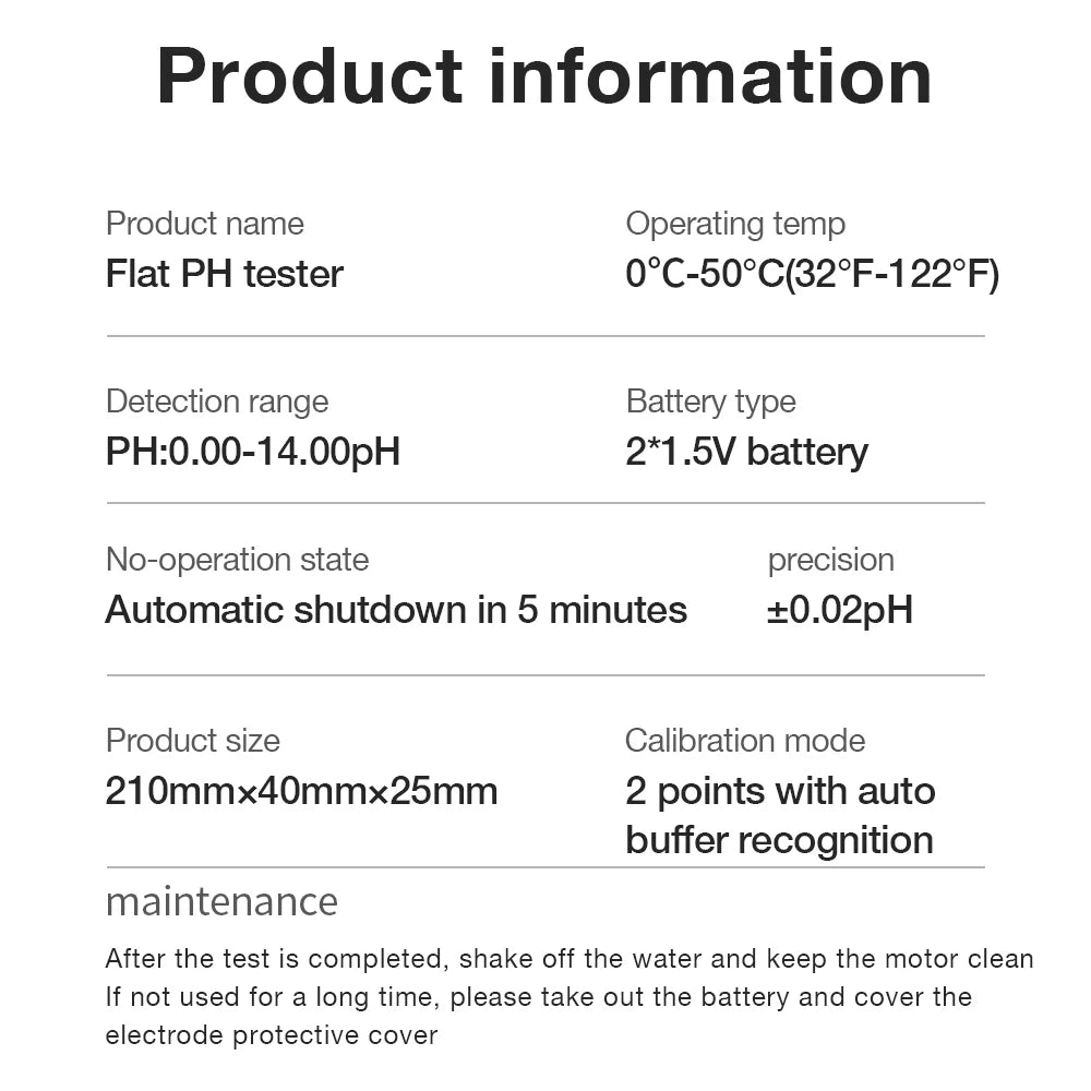 LCD Digital PH Meter 0.00-14.00 Handheld Soil, Food, Dough Acidity Tester for Fruit, Cheese, Meat, Skin
