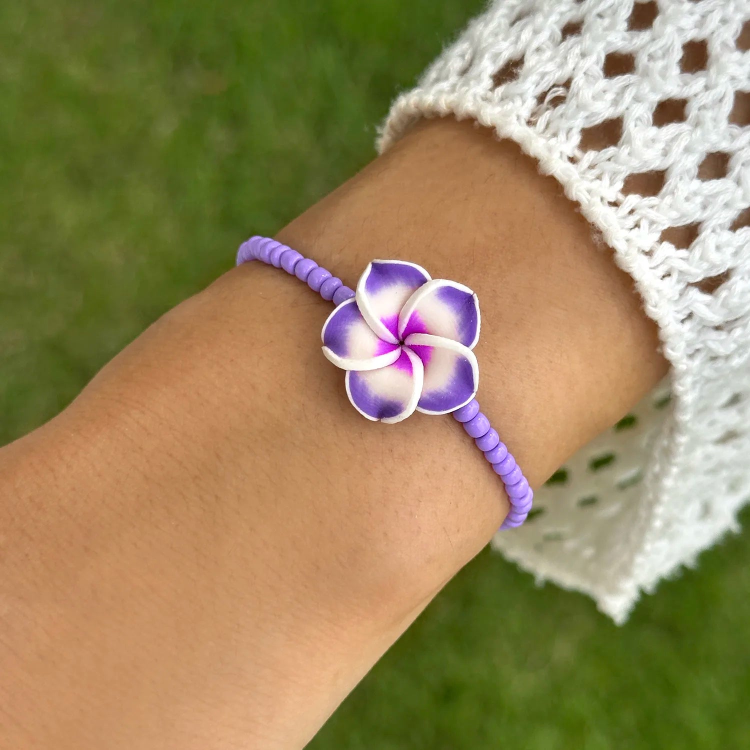 CowLost | bohemian-colorful-flower-bracelet-for-women-handmade-rice-beads-polymer-clay-flower-bracelets-girl-beach-party-daily-jewelry |9
