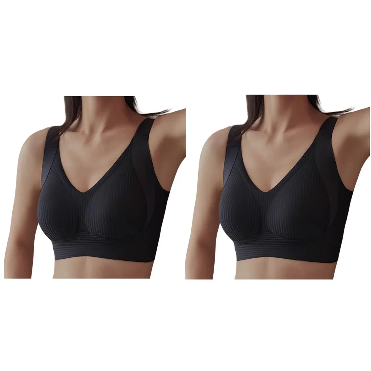 CowLost | product_id-2-pack-wireless-seamless-v-neck-push-up-bras-for-women-m-4xl |12