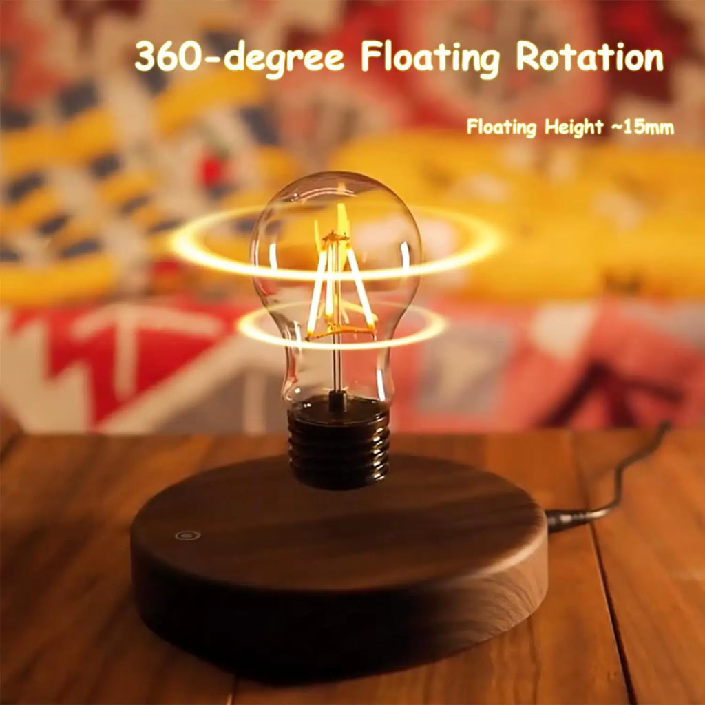 Levitating Moon Magnetic Floating 3D LED Night Light with Wooden Base, 3 Color Temperatures