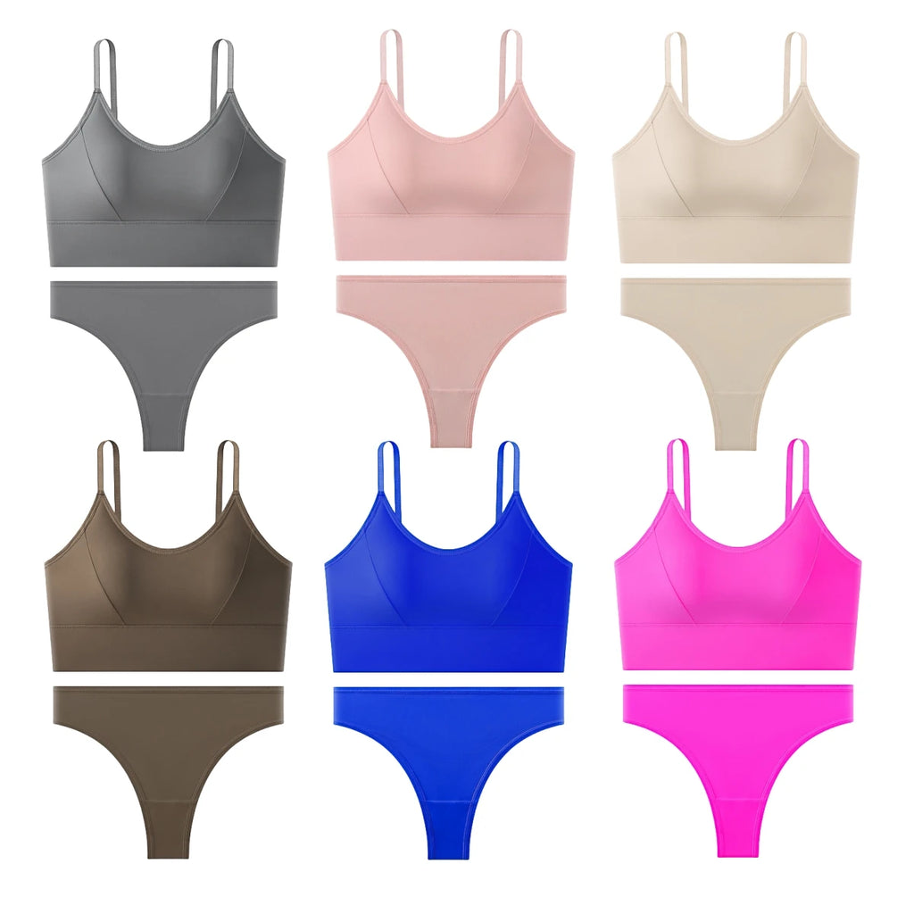 CowLost | product_id-women-s-ice-silk-seamless-push-up-bra-low-waist-thong-set-with-removable-pads |5
