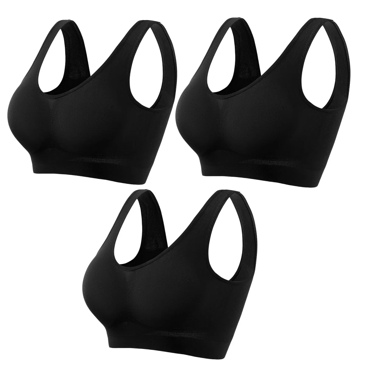 CowLost | product_id-3pcs-seamless-wireless-plus-size-crop-top-bra-set-s-5xl-breathable-sport-brassiere |9