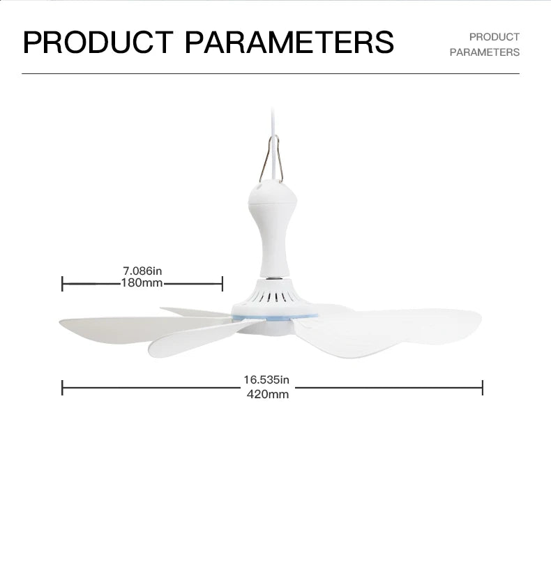 CowLost | product_id-silent-6-blade-usb-ceiling-canopy-fan-with-remote-control-4-speed-hanging-fan-for-camping-bed-dormitory-tent |7