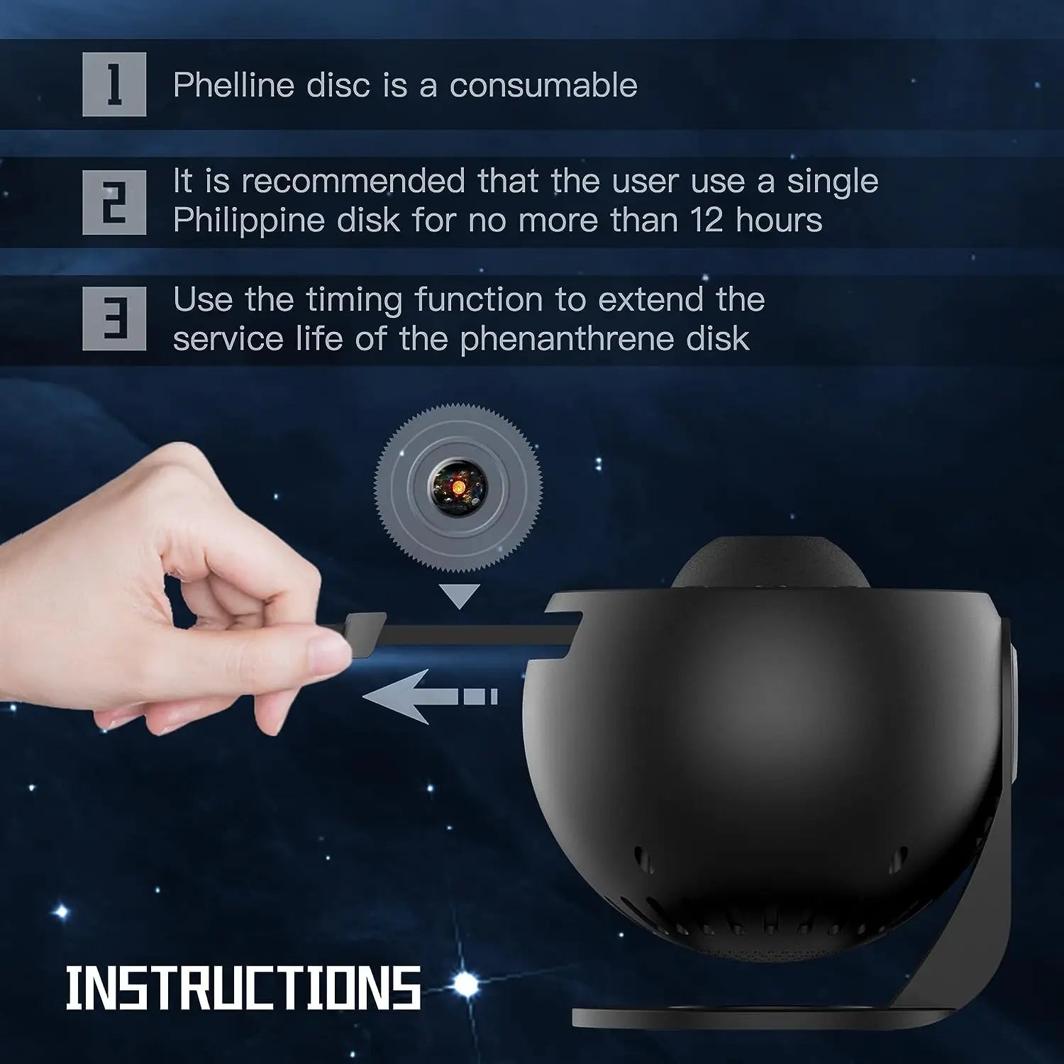 Mexllex HD Starry Sky Globe LED Galaxy Projection Night Light for Bedroom Party Gift