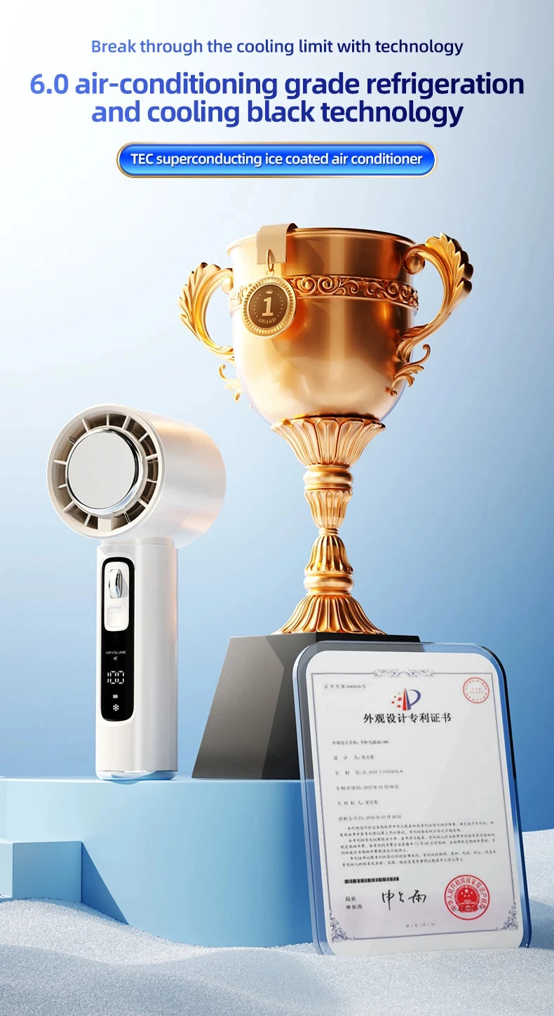 CowLost | homefish-new-semiconductor-refrigeration-high-speed-handheld-electric-fan-4000mah-usb-portable-rechargeable-outdoor-small-fan |7