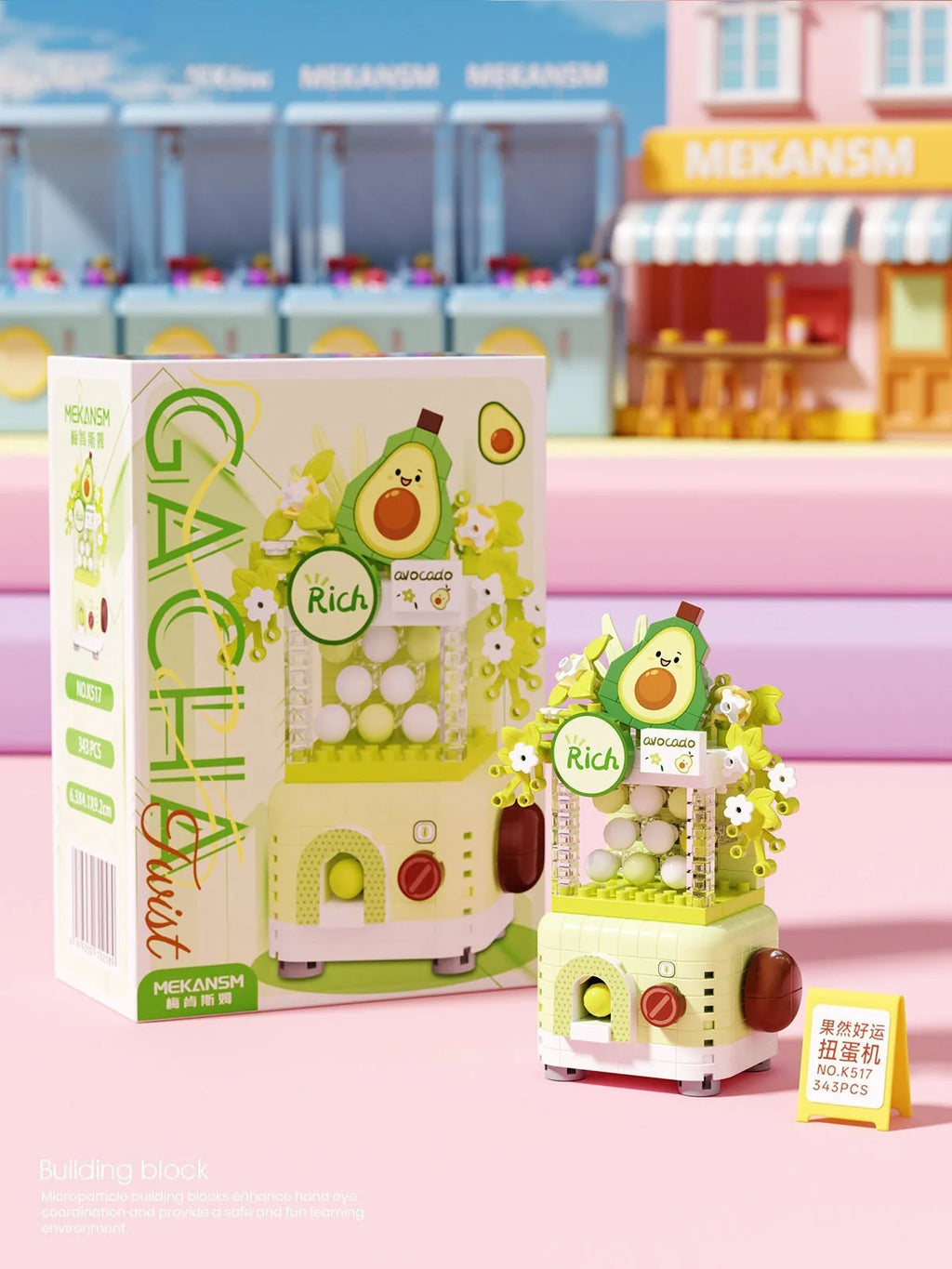CowLost | product_id-6pcs-banana-peach-fruit-shop-gacha-house-building-blocks-kit-toy-gift |10