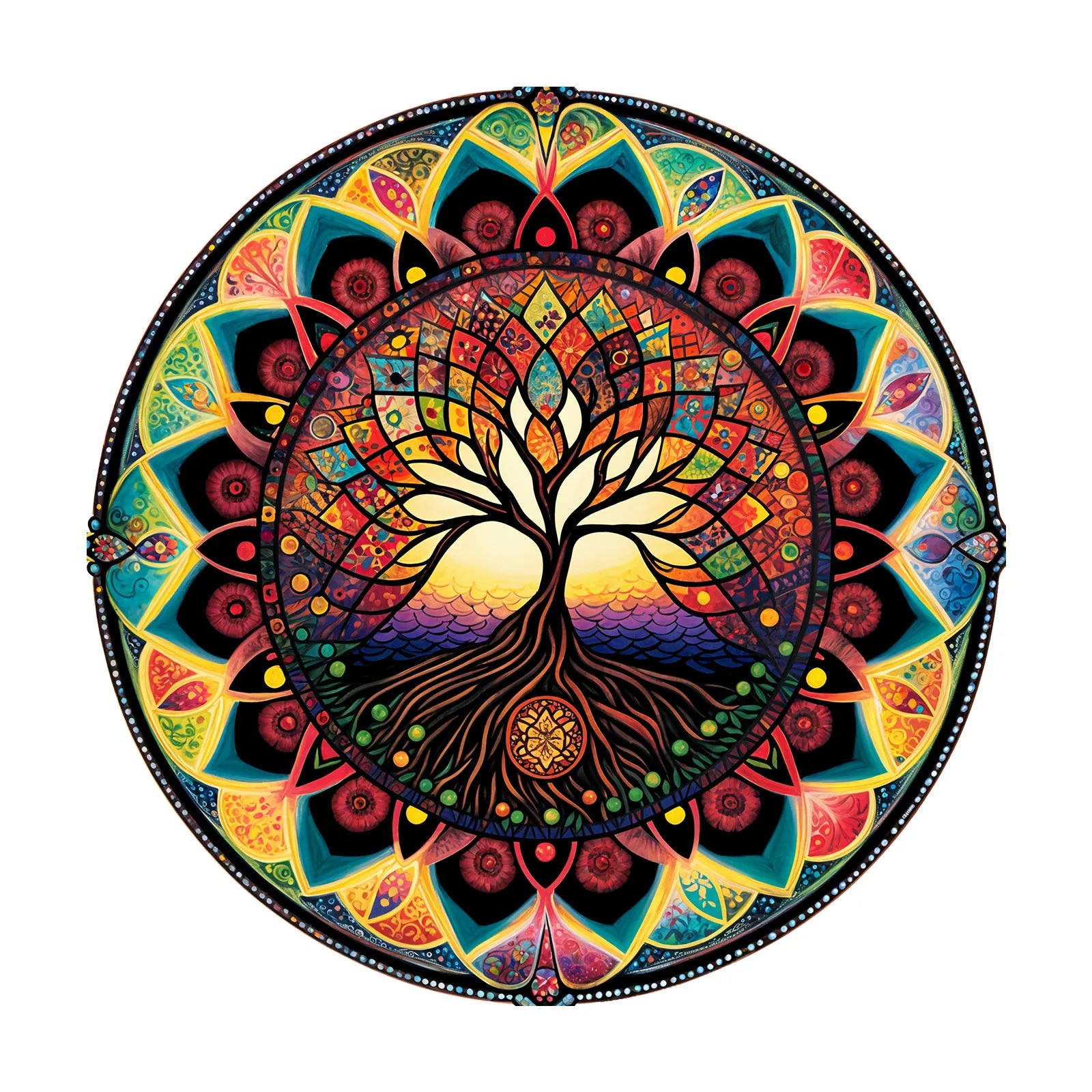 CowLost | circular-tree-pattern-wooden-puzzle-irregular-shape-educational-toy-home-decor-brain-boosting-family-decoration |1