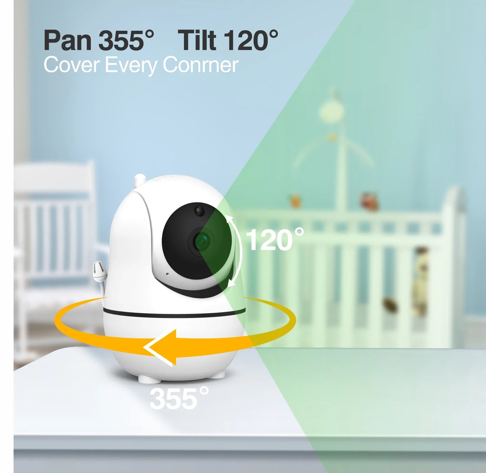 CowLost | baby-transport-accessories-babystar-7-hd-1080p-split-screen-baby-monitor-no-wifi-hack-proof-remote-zoom-pan-tilt-4000mah-battery |6