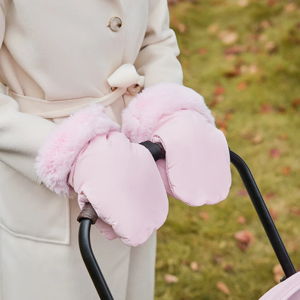 1 Pair Winter Warm Thicker Inner Fur Antifreeze Mittens For Outside