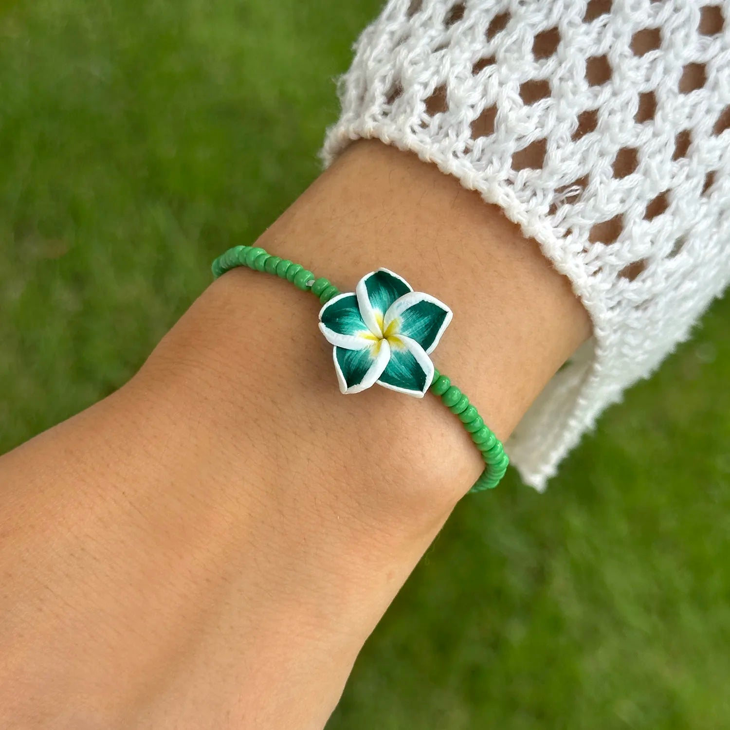 CowLost | bohemian-colorful-flower-bracelet-for-women-handmade-rice-beads-polymer-clay-flower-bracelets-girl-beach-party-daily-jewelry |8
