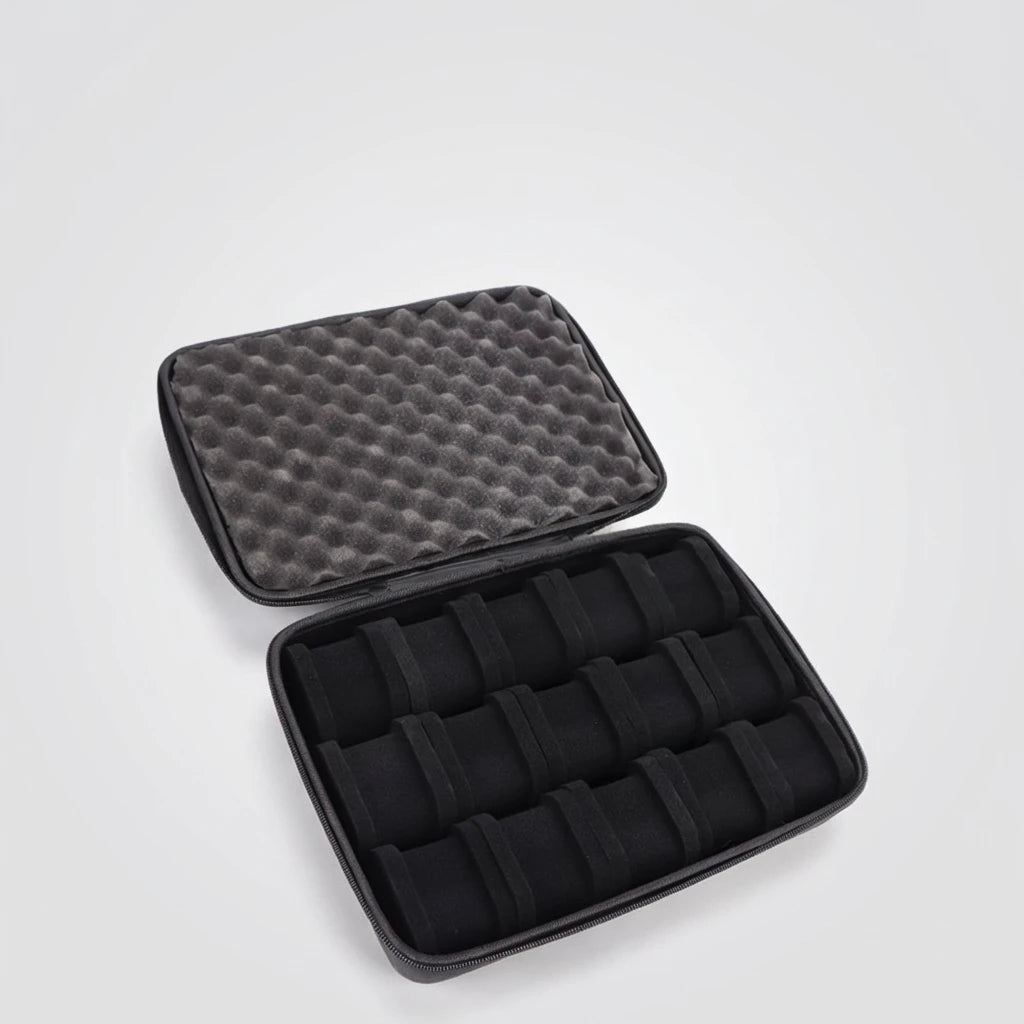 CowLost | hard-shell-15-slots-watch-storage-organizer-case-watch-carry-box-fit-large-and-small-watches-with-soft-foam-pillow |5