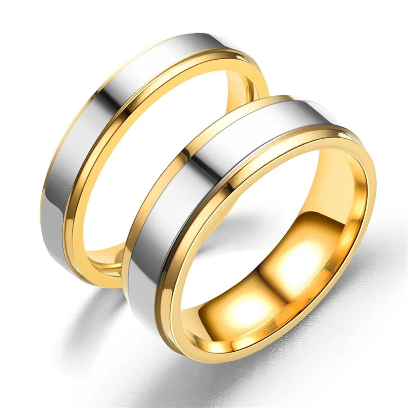 Stainless Steel Couple Rings Set Matching Wedding Bands for Men & Women Anniversary Valentine Gift Sizes 6-13