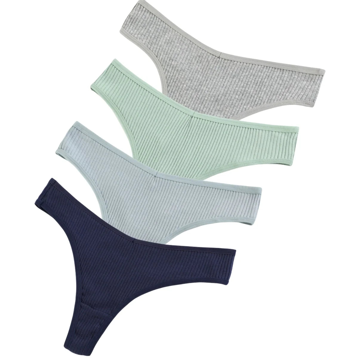 CowLost | product_id-4pcs-women-cotton-low-rise-solid-color-v-waist-g-string-thongs-m-xxl |3