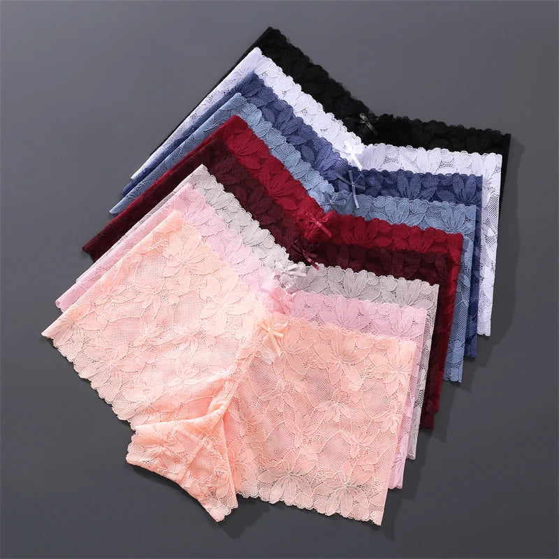 CowLost | activewear-pants-4pcs-womens-low-waist-lace-boyshorts-underwear |9