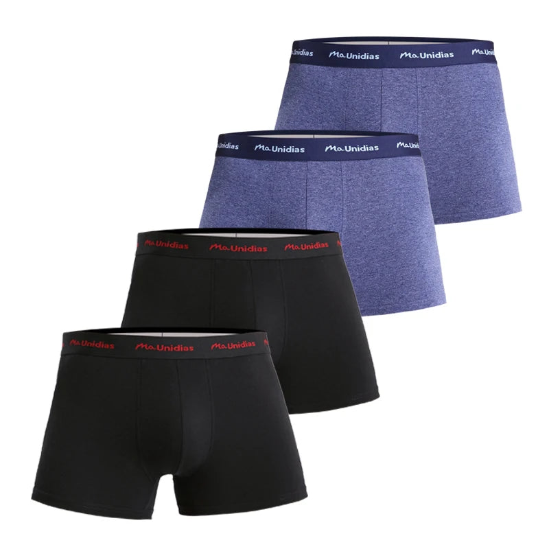 CowLost | 4pcs-solid-color-mens-boxer-briefs-cotton |10