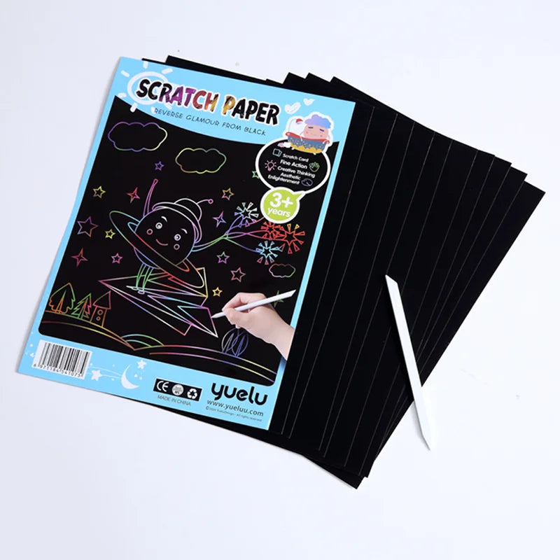 CowLost | product_id-10-pcs-colorful-diy-blank-scratch-painting-paper-set-a4-16k-32k |5