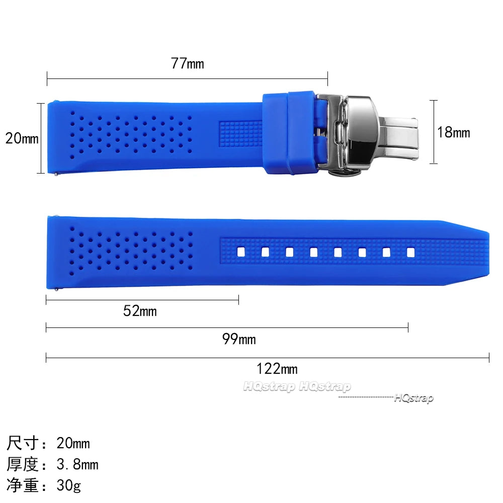 CowLost | product_id-breathable-silicone-quick-release-watch-strap-16-24mm-with-butterfly-buckle-for-seiko-unisex |7