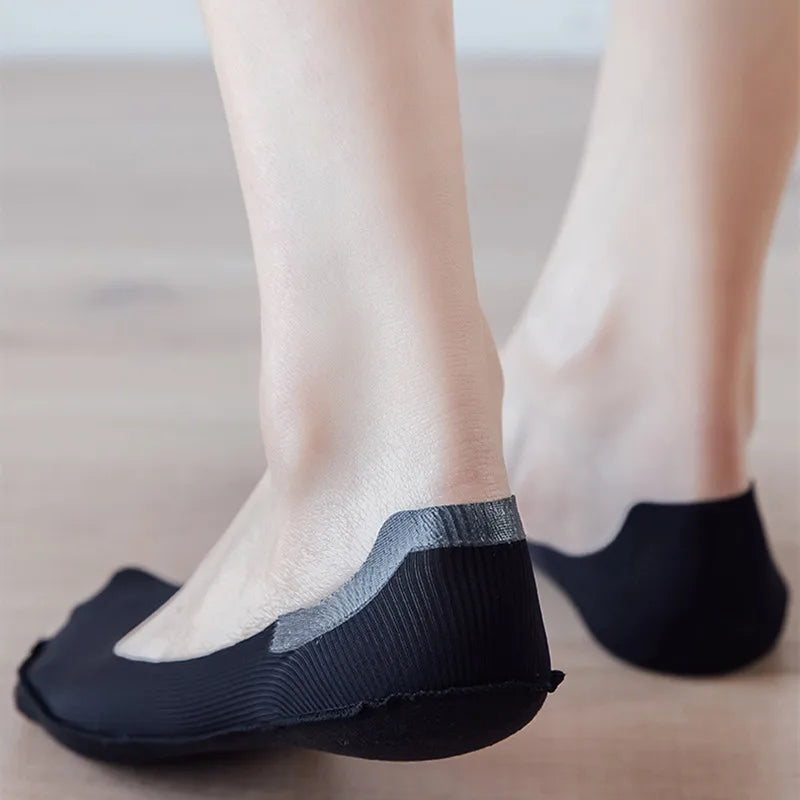 CowLost | product_id-4-pairs-women-s-summer-ice-silk-anti-slip-invisible-short-socks-solid-color |5