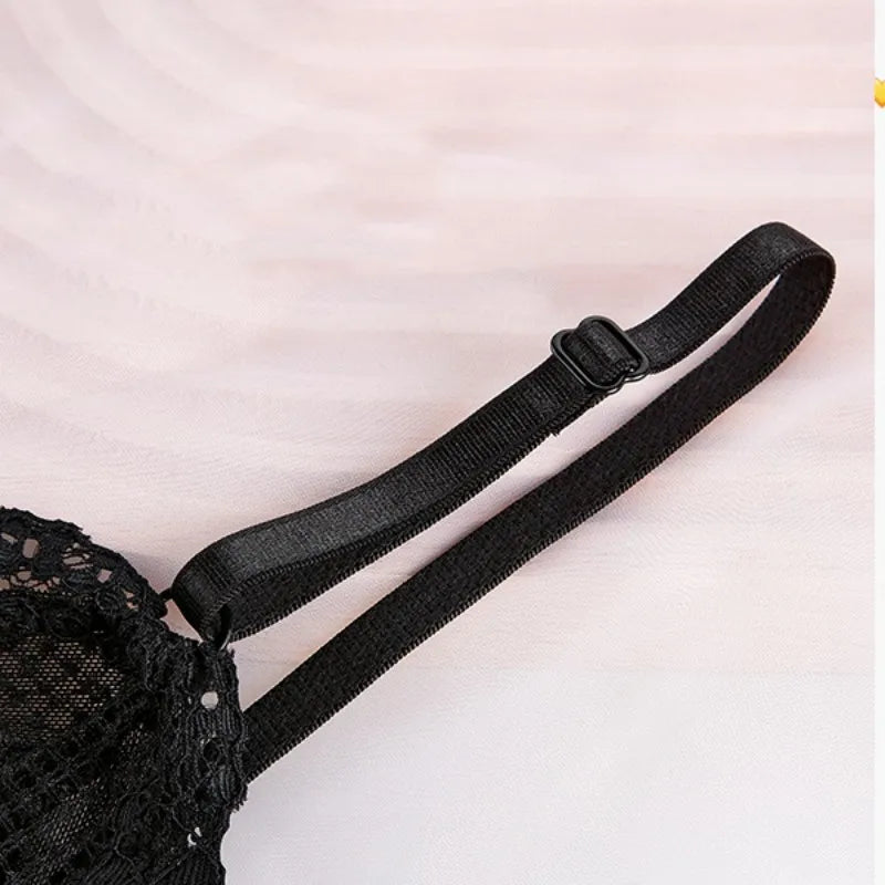 CowLost | product_id-wireless-lace-push-up-backless-bralette-for-women-non-wire-solid-color-bra |12