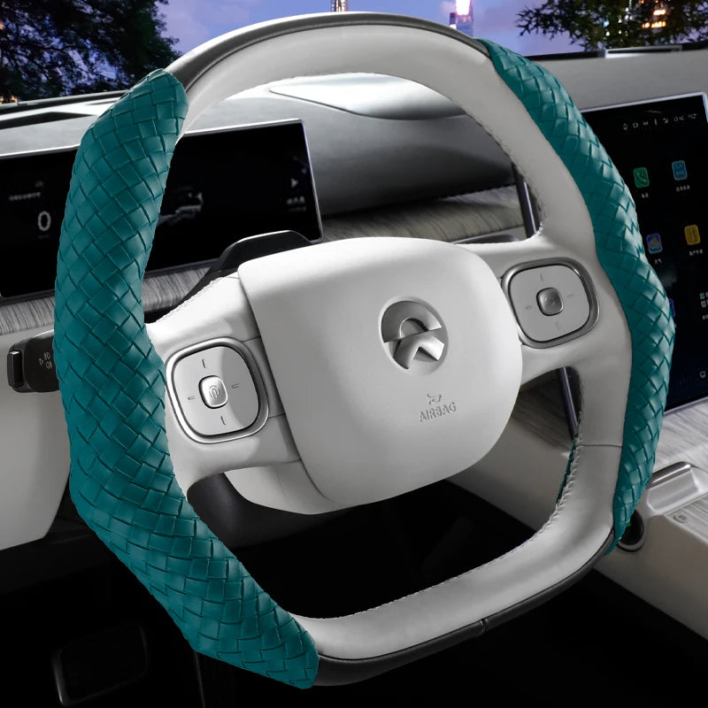 CowLost | luxury-braided-pu-leather-steering-wheel-cover |3