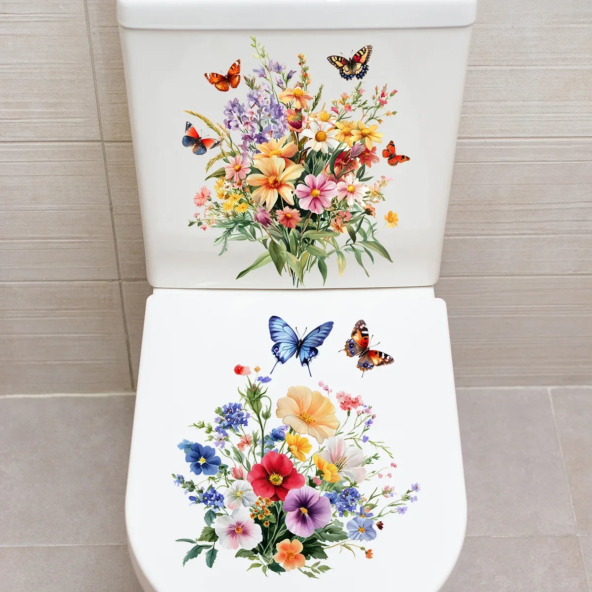 CowLost | 2pcs-diy-bathroom-sticker-bird-flower-design-for-bathroom |22