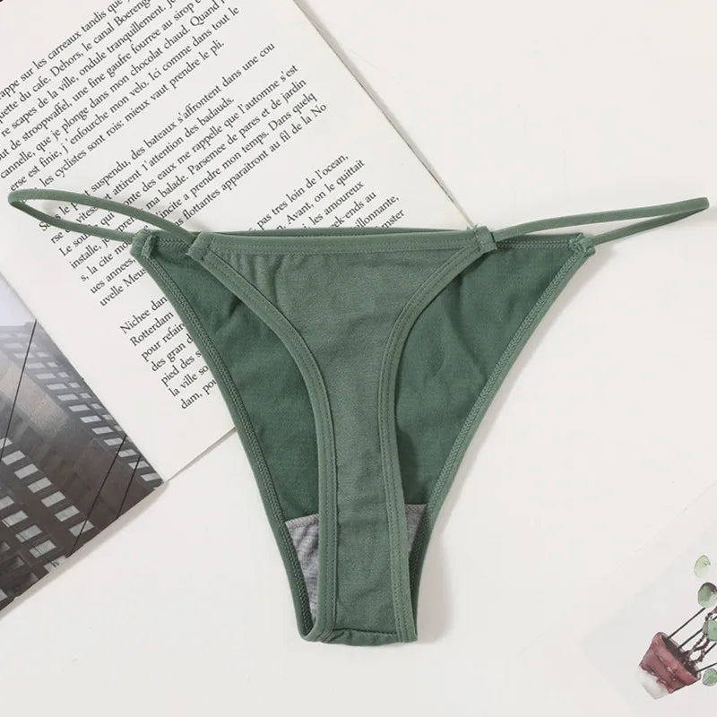 CowLost | product_id-4pcs-women-seamless-low-rise-solid-color-g-string-bikini-panties-t-back |8