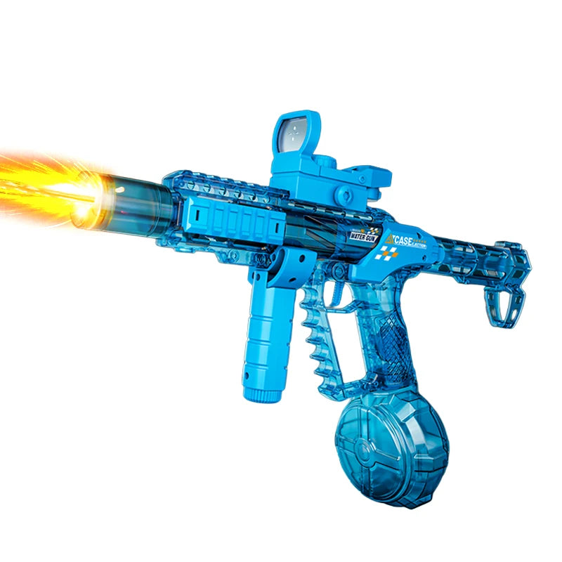 Long Range Electric Water Gun Toy with Automatic Sensor and Muzzle Flame for Kids