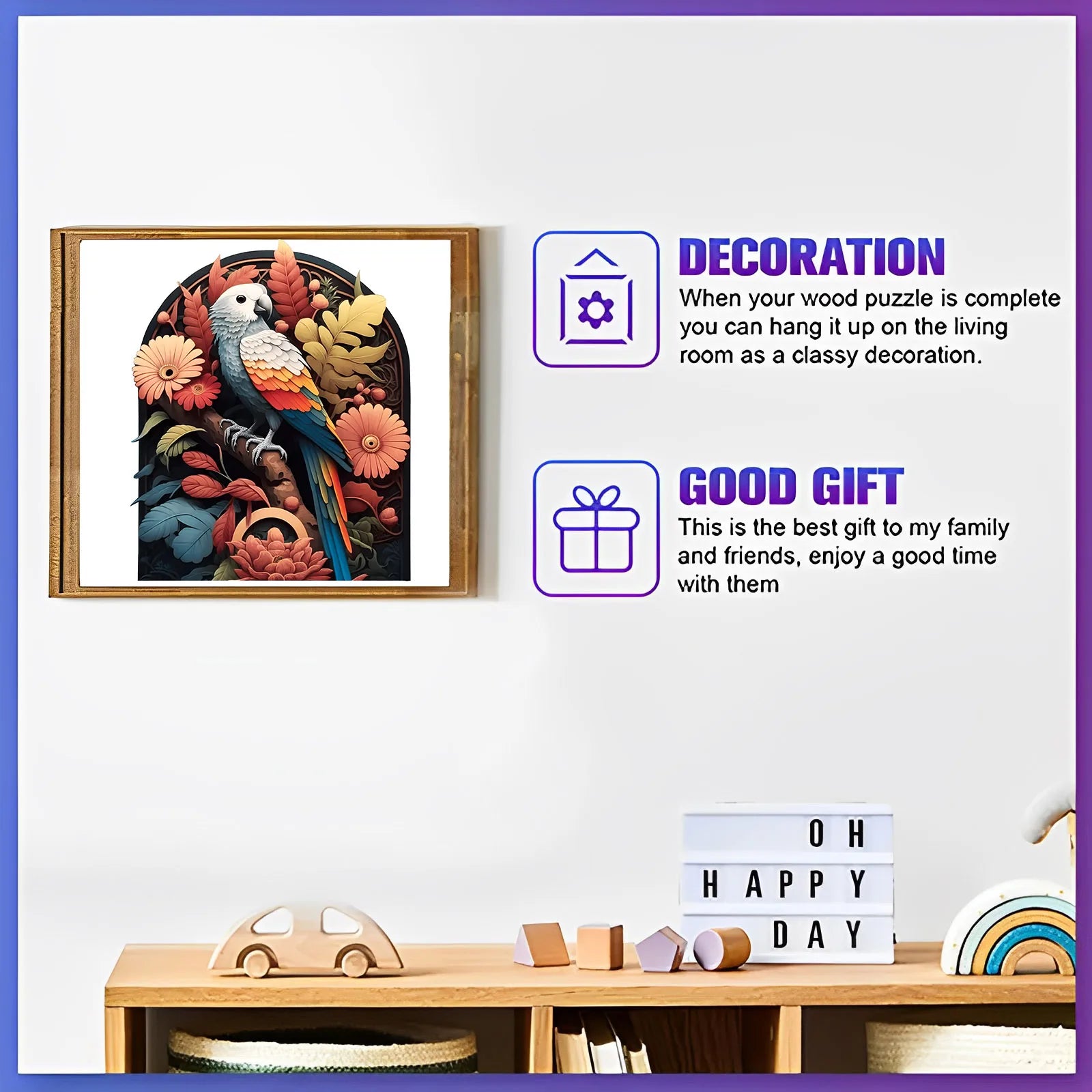 CowLost | product_id-wooden-parrot-3d-jigsaw-puzzle-animal-design-family-decor-gift |5