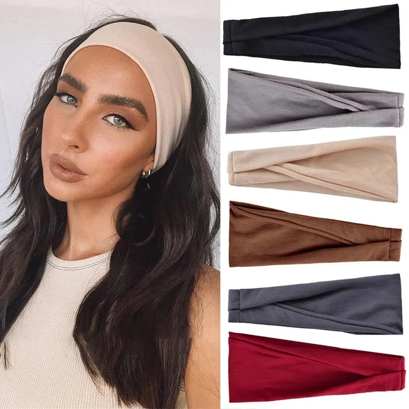 CowLost | women-headband-turban-solid-color-elastic-hair-bands |6