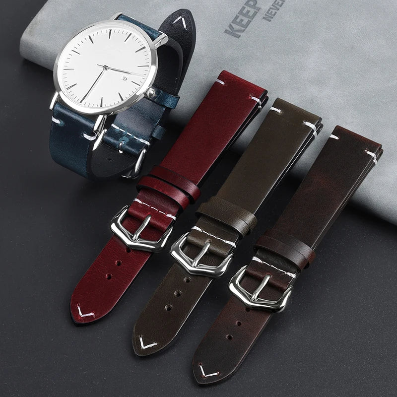 CowLost | product_id-genuine-cowhide-leather-watch-strap-18-24mm-oil-wax-discoloration-retro-wristband |1