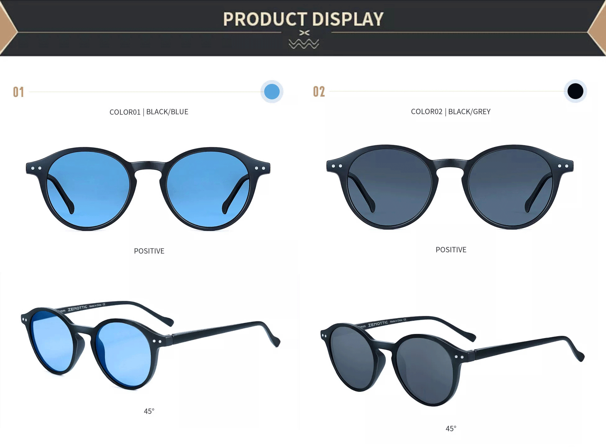 CowLost | zenottic-s-size-retro-circular-polarized-sunglasses |12