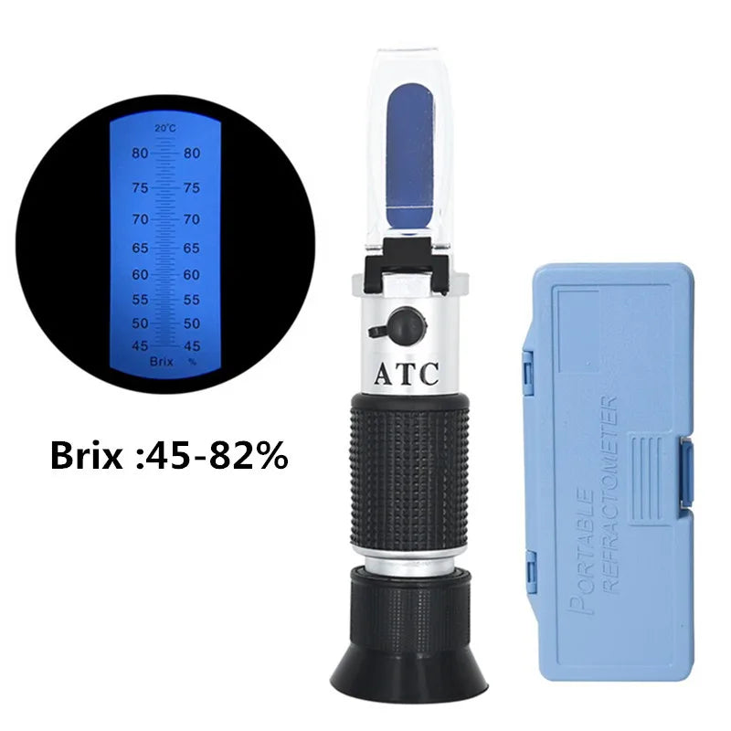 Handheld Honey Refractometer 45-82% Brix Sugar Content Tester with ATC for Beekeeping