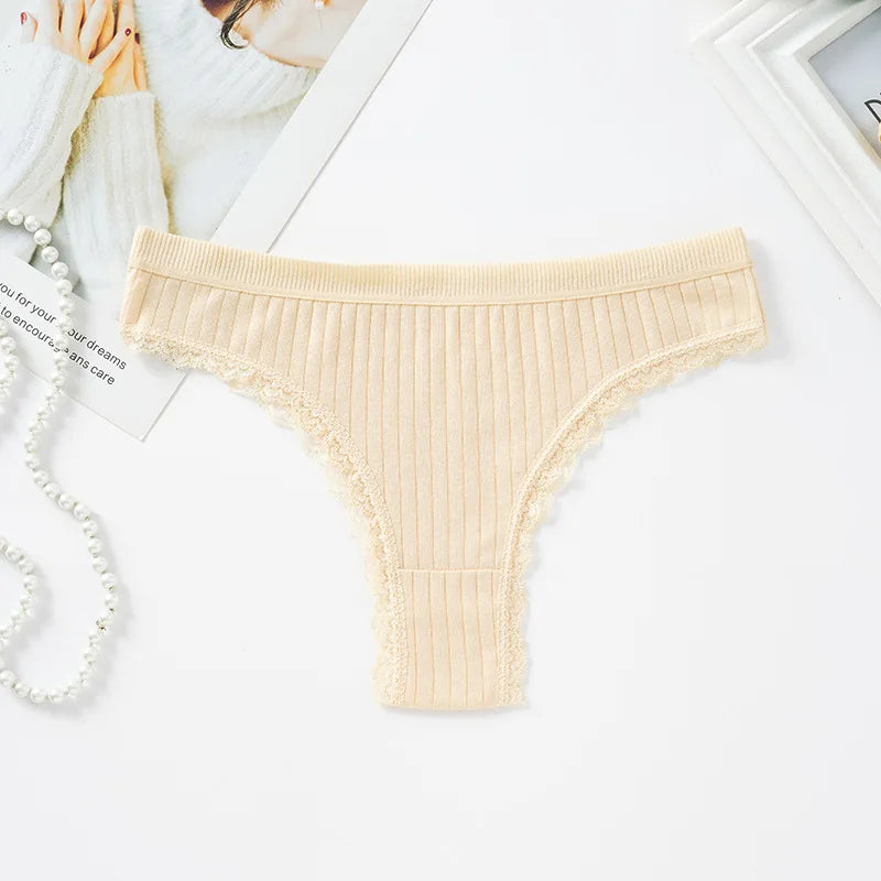 CowLost | product_id-women-cotton-low-waist-brazilian-lace-g-string-panties-t-back-m-xl |13