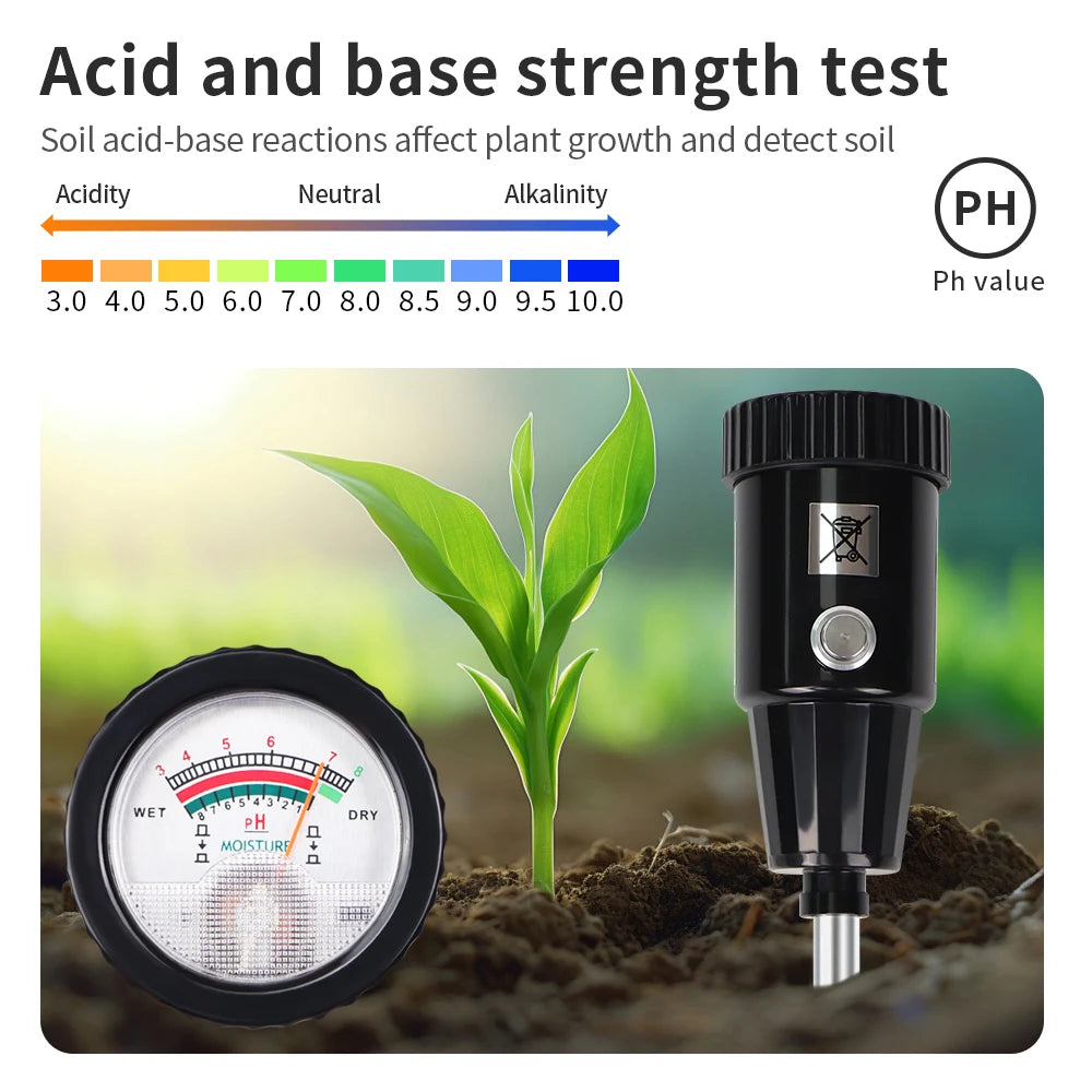 Handheld Digital Soil PH & Moisture Tester Waterproof Meter for Garden Plants