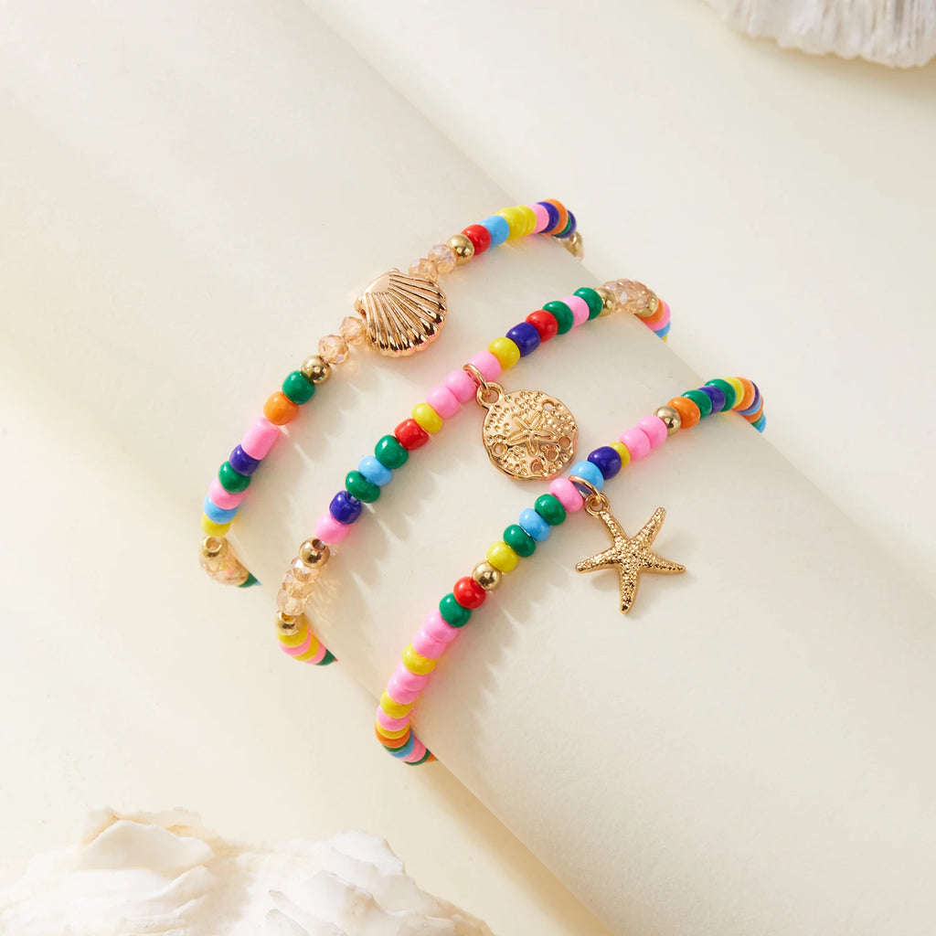 CowLost | bohemian-starfish-shell-anklet-set-for-women-colorful-rice-beads-anklet-bracelet-on-the-leg-beach-barefoot-sandal-leg-jewelry |5