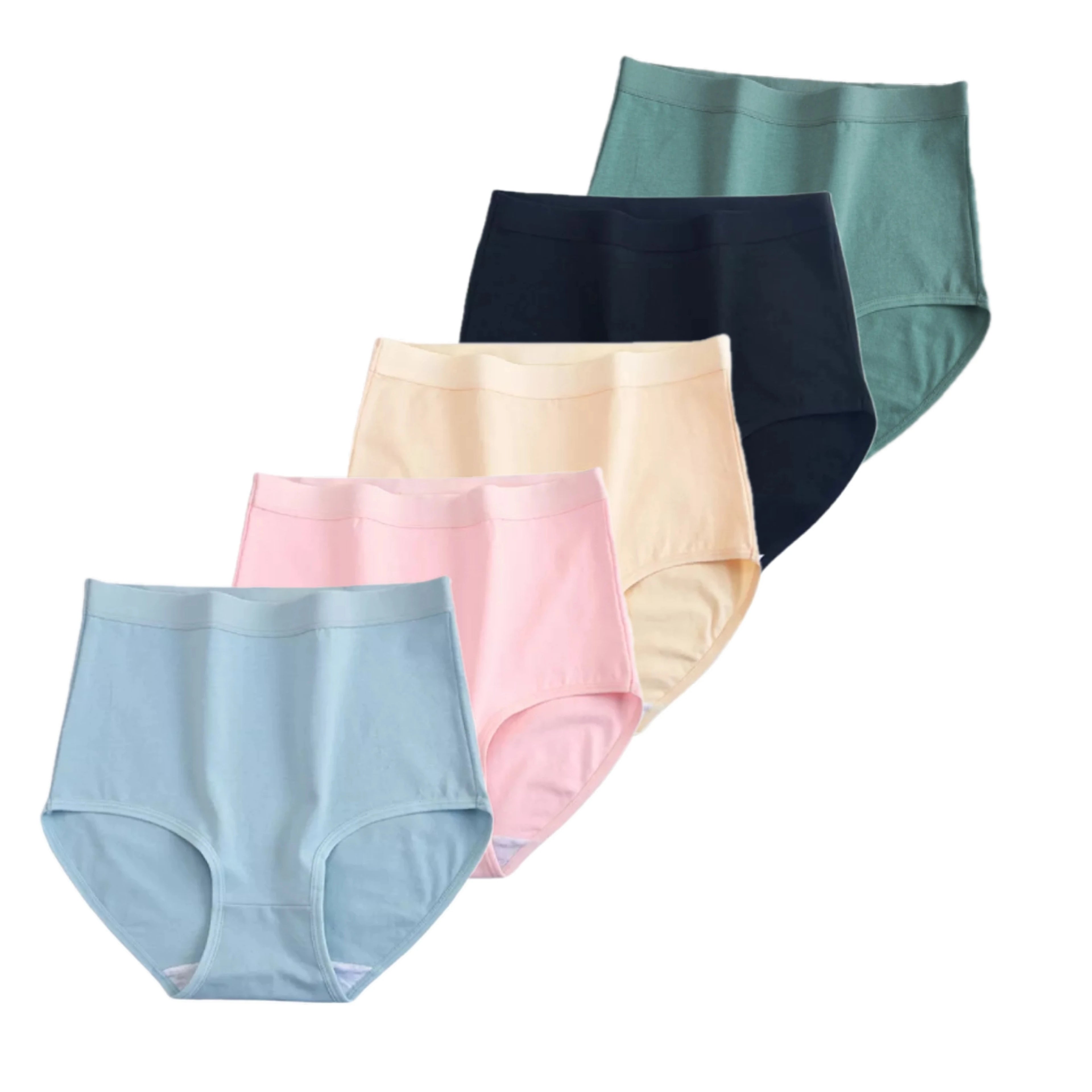 CowLost | product_id-fallsweet-womens-high-waist-cotton-plus-size-briefs-5-pack-m-xxxl |17