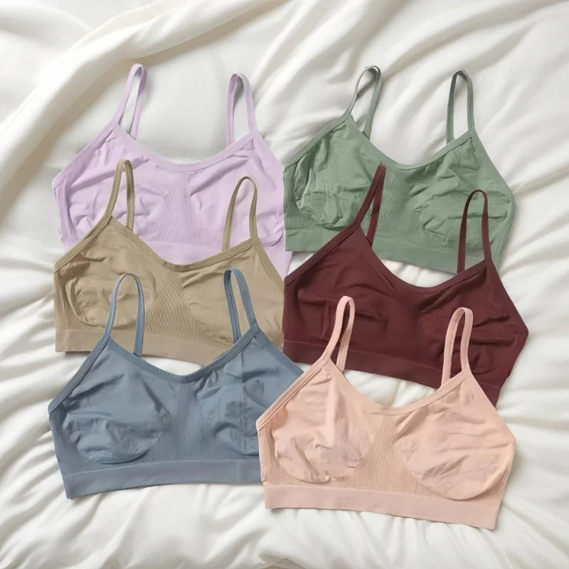 CowLost | womens-wireless-bra-sports-tube-top-ribbed-ruched-camisole-bralette-with-without-pads-underwear-sexy-lingerie-m-l-intimates |1